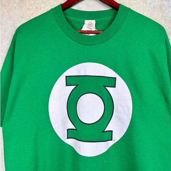 Vintage Y2K DC Comics Green Lantern Graphic T Shirt Mens L Green Big Logo BNWT - Picture 5 of 8